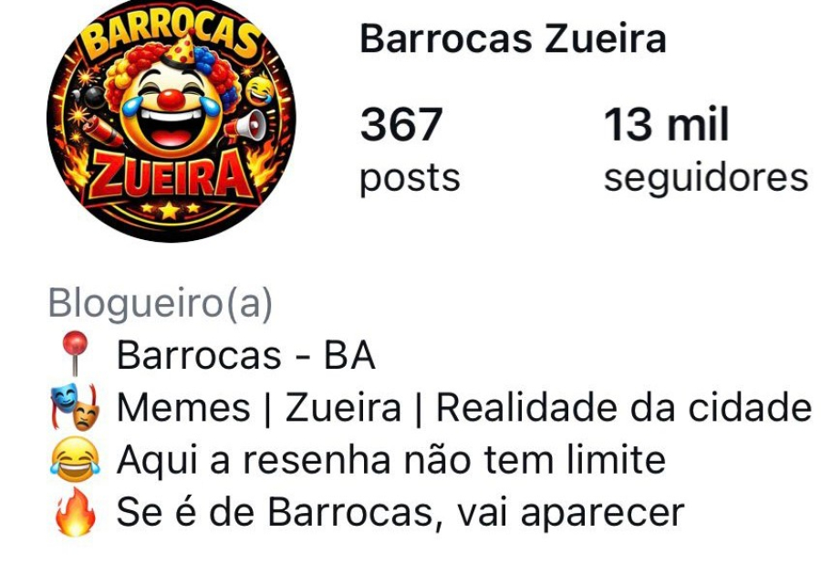 Autor de perfil acusado de disseminar conteúdos ofensivos é identificado em Barrocas