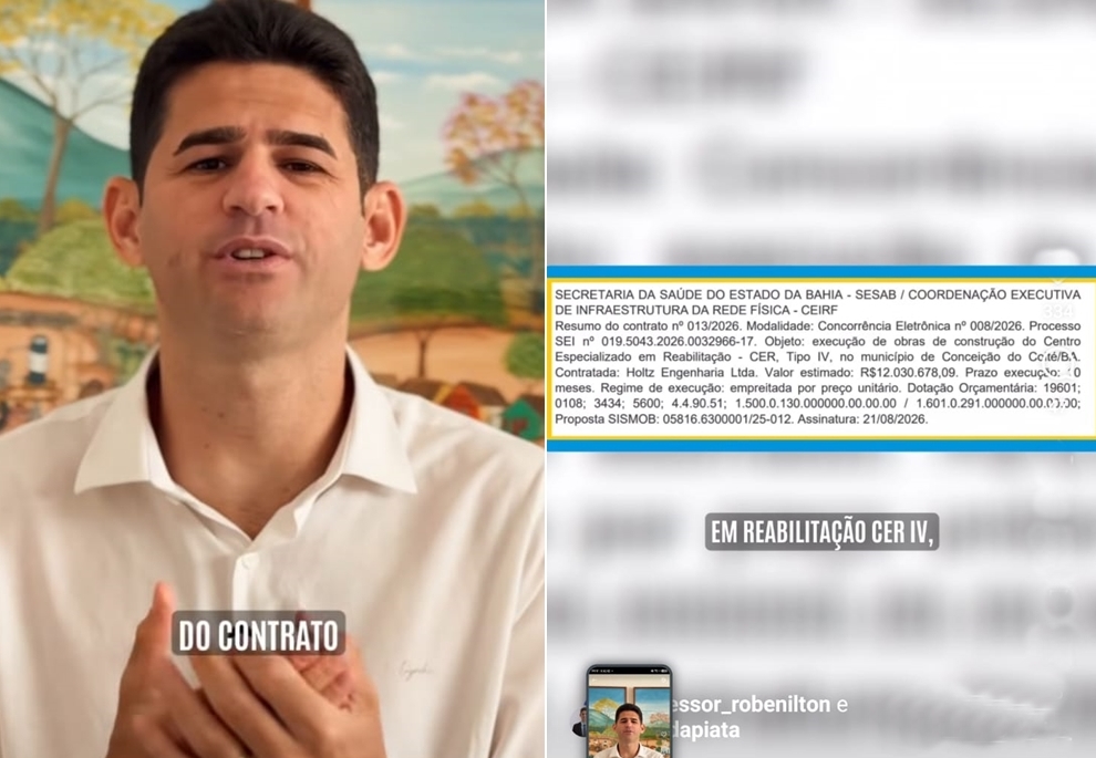Vereador Robenilton anuncia passo importante para construção do CER IV em Conceição do Coité