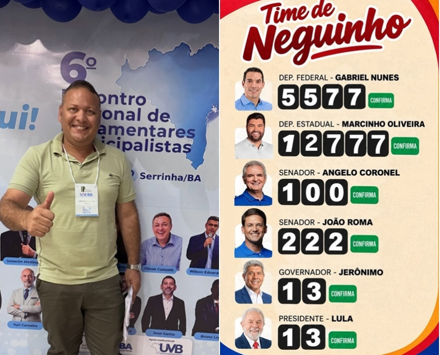 Vereador do PT em Queimadas declara apoio a João Roma e Angelo Coronel para o Senado
