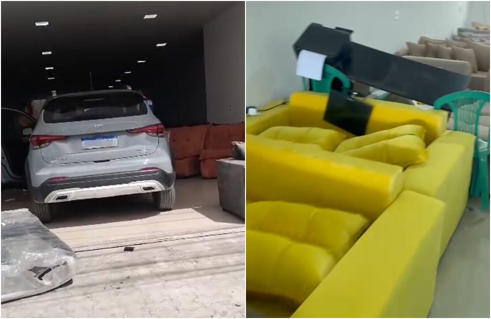 Mulher passa mal, perde controle de carro e invade loja no centro de Coité