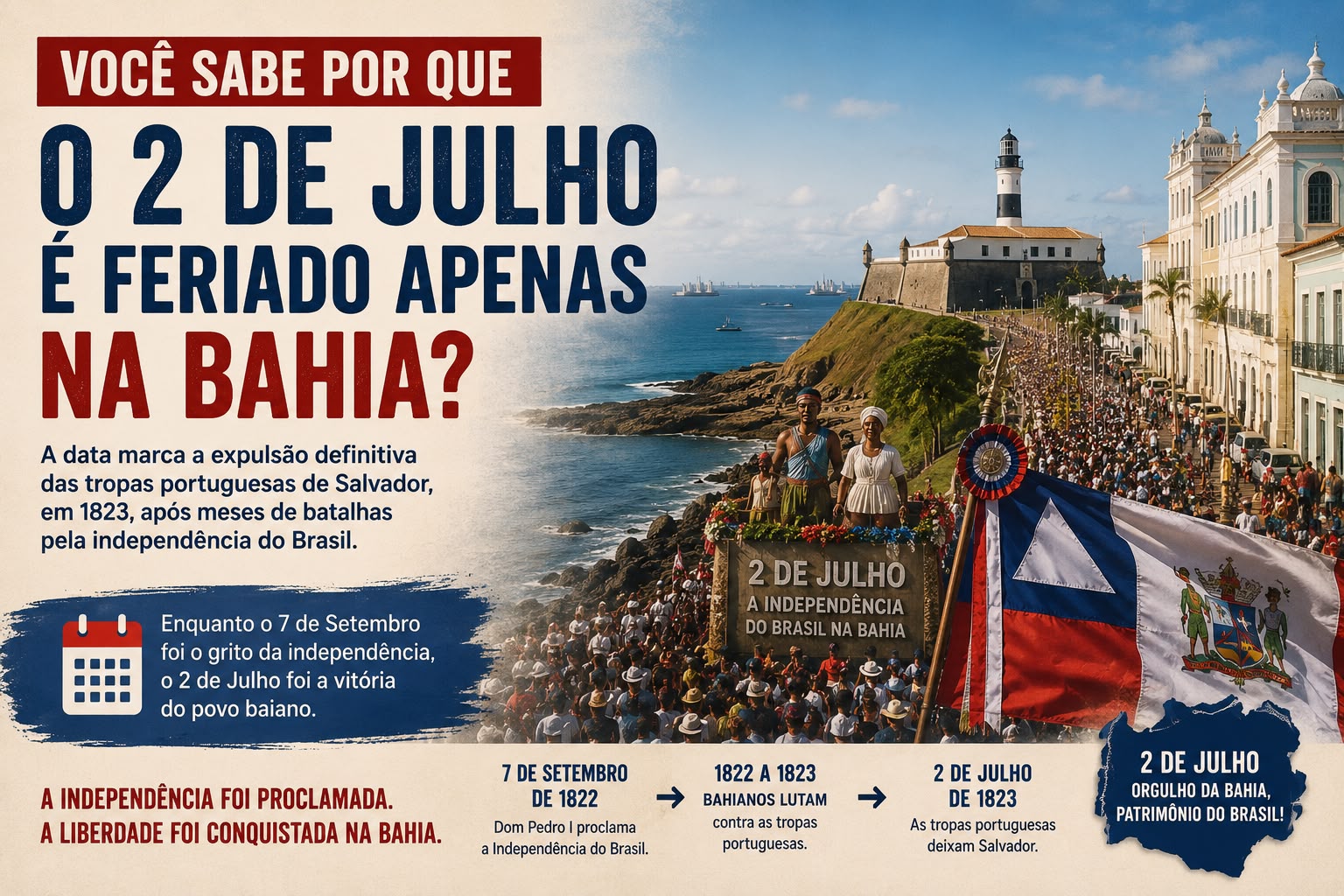 Você sabe por que o 2 de Julho é feriado apenas na Bahia?