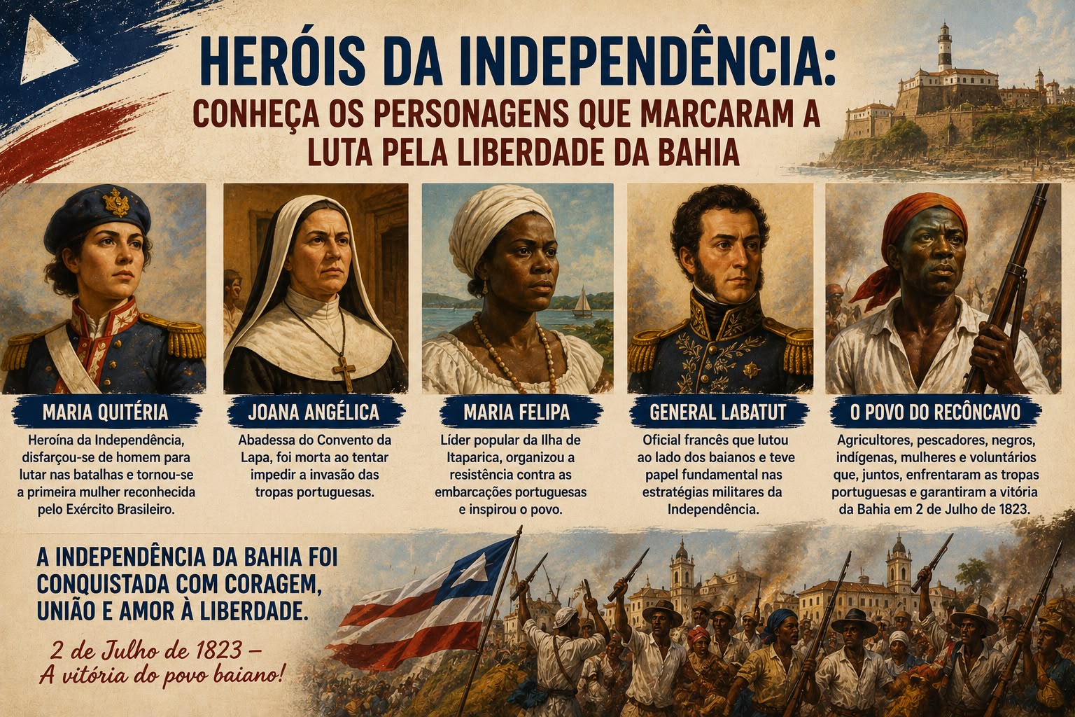 Heróis da Independência: conheça personagens que marcaram a luta pela liberdade da Bahia