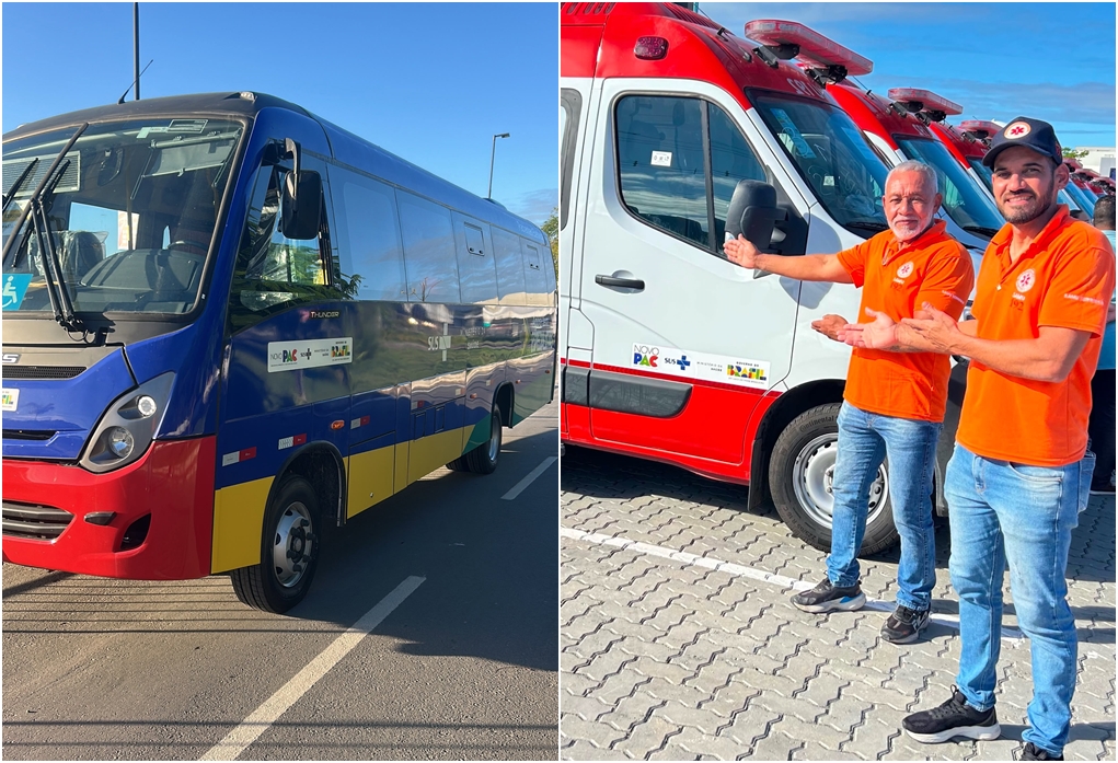Serrinha recebe duas novas ambulâncias do SAMU e micro-ônibus para transporte de pacientes