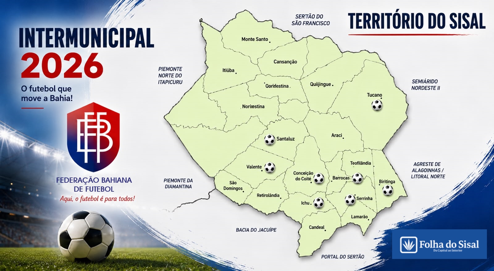 Território do Sisal terá oito seleções no Intermunicipal 2026