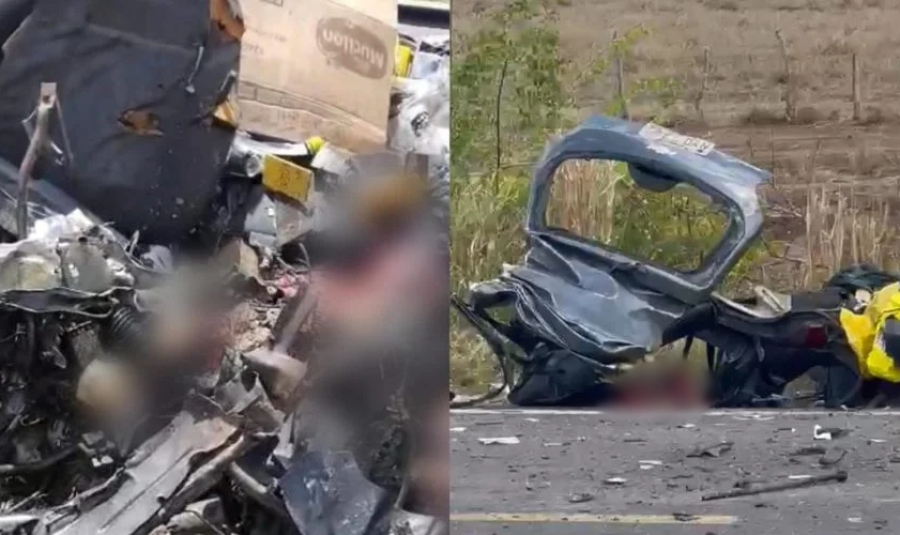 Colisão entre carro e ônibus deixa motorista morto na BR-116, entre Serrinha e Santa Bárbara