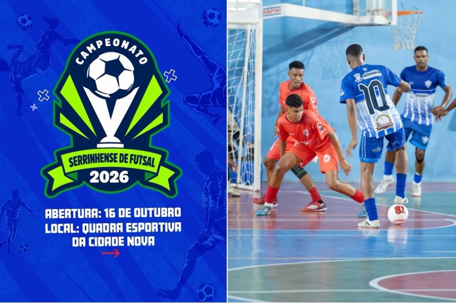 Campeonato Serrinhense de Futsal começa na sexta com oito equipes e R$ 14 mil em premiação